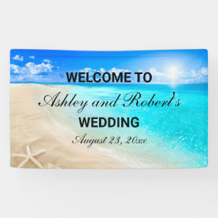 Beach Wedding Custom Welcome Banner
