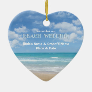 Beach Wedding (customisable) Ceramic Tree Decoration