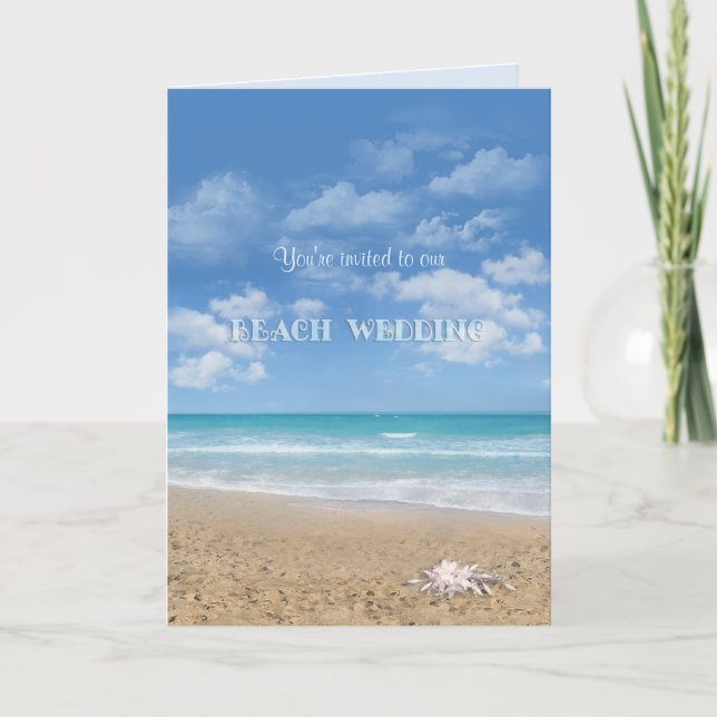 Beach Wedding (customisable) Invitation (Front)