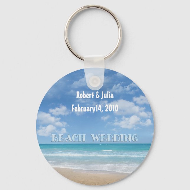 Beach Wedding (customisable) Key Ring (Front)