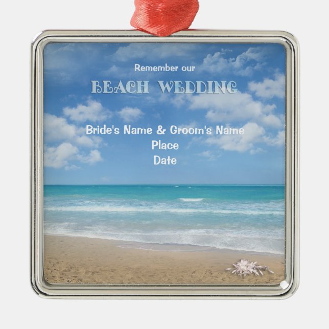 Beach Wedding (customizable) Metal Tree Decoration (Front)