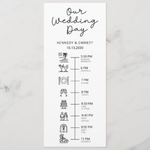 Beach Wedding Day Timeline Flat Program Programme