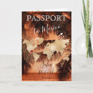 Beach Wedding Destination Passport World Map  Invi Invitation