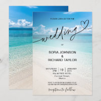 beach wedding destination tropical summer sea invi