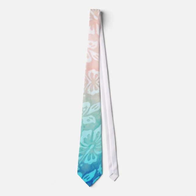 Beach Wedding Dolphin Luau Party Nautical Blue Tie (Front)