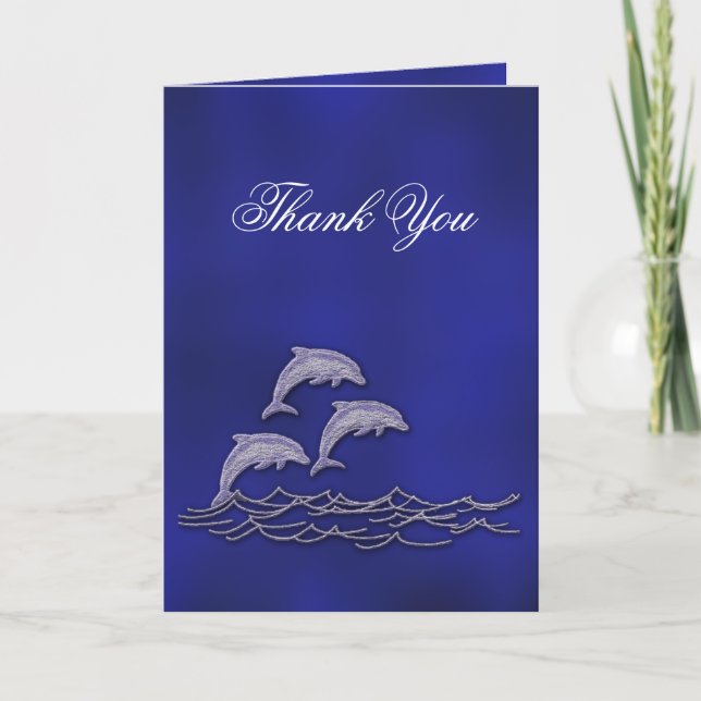 Beach wedding dolphin thank you (Front)