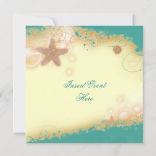 Beach wedding elegant party theme invitation