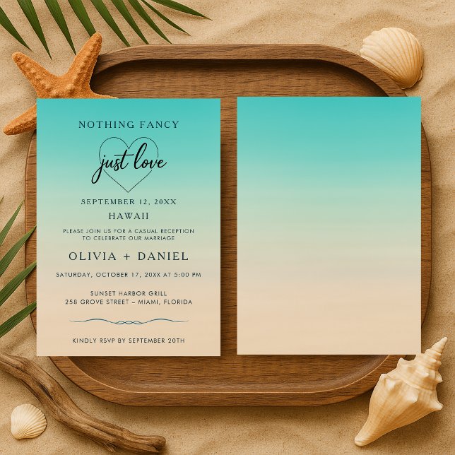 Beach Wedding Elopement Reception Watercolor Invitation (Creator Uploaded)