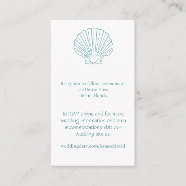 Beach Wedding enclosure cards (Front)