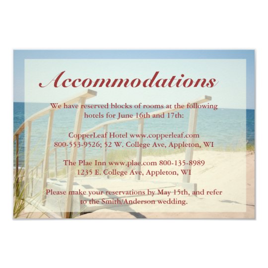 Beach Wedding Enclosure Cards - Beach Staircase
