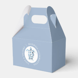 Beach Wedding Favour Boxes Watercolor Seahorses