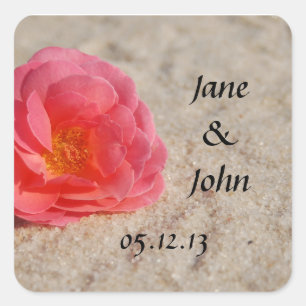Beach Wedding Favour Stickers - Rocky Beach
