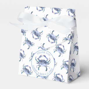 Beach Wedding Favours Blue Crab on White Favour Box