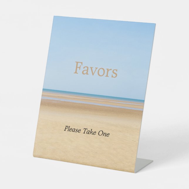 Beach Wedding Favours Pedestal Sign (Front)