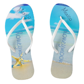 Beach Wedding | Flip Flops | Bride Name | Ocean