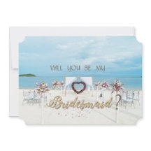 Beach Wedding,Floral Arbor  Bridesmaid Card
