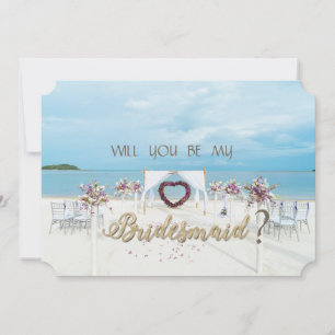 Beach Wedding,Floral Arbor  Bridesmaid Card