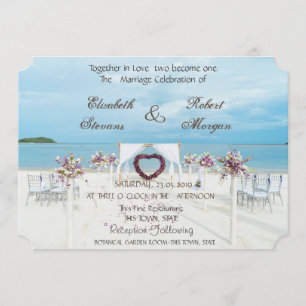 Beach  Wedding Floral Arbor  Invitation
