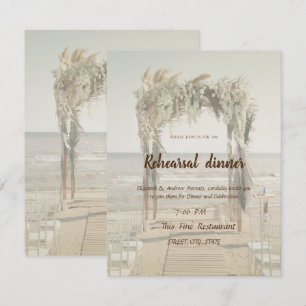 Beach Wedding Floral Arch Rehearsal Dinner  Invitation
