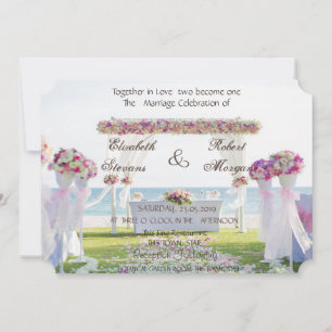 Beach Wedding Floral Invitation