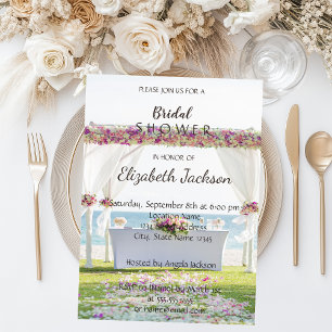 Beach Wedding Flowers Bridal Shower Invitation