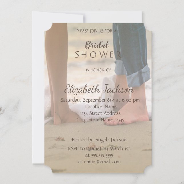 Beach Wedding,Foots  Bridal Shower Invitation (Front)