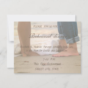Beach Wedding,Foots   Rehearsal Dinner Invitation