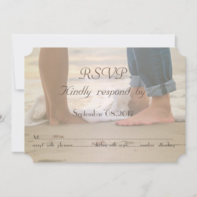 Beach Wedding,Foots   RSVP Invitation (Front)