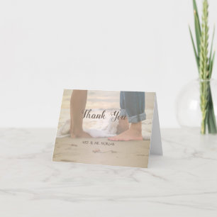 Beach Wedding,Foots Thank You Card