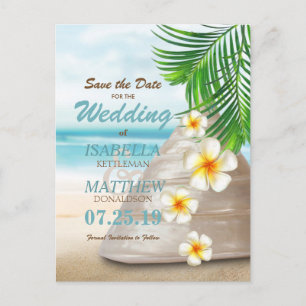 Beach Wedding for the Mr & Mrs Save the Date Announcement Postcard
