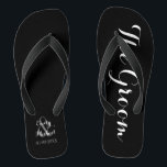 Beach Wedding Groom Flip Flops<br><div class="desc">Custom bride and groom beach wedding flip flops on black and white. Personalise it with your names and wedding date or customise it further if you wish to change the colours or to adjust the layout.</div>