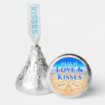 Beach Wedding Hearts in Sand Love Kisses