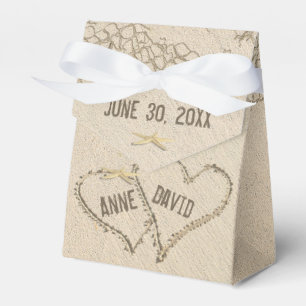Beach Wedding Hearts with Net Favour Box