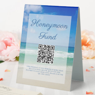 Beach Wedding Honeymoon Fund Custom QR Code