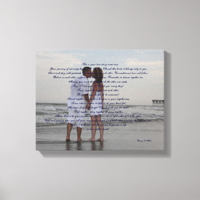 Beach Wedding "I Do" Canvas Print (Front)