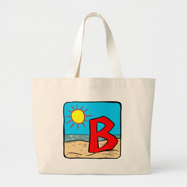Beach Wedding Ideas Letter B Large Tote Bag (Front)