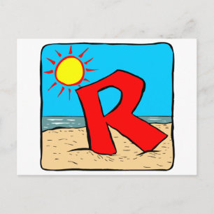 Beach Wedding Ideas Letter R Postcard