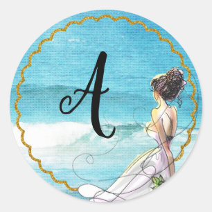 Beach Wedding Illustration Sticker