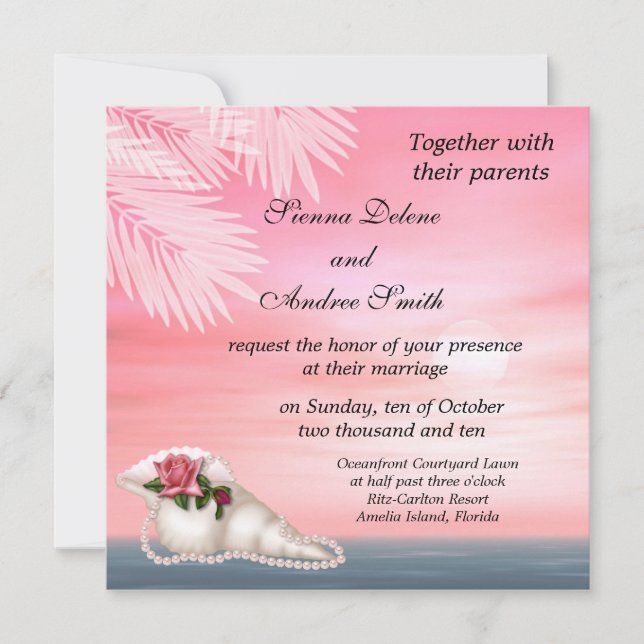 Beach Wedding Invitation (Front)