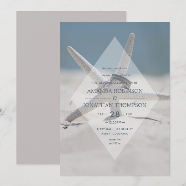 Beach Wedding Invitation (Front/Back)