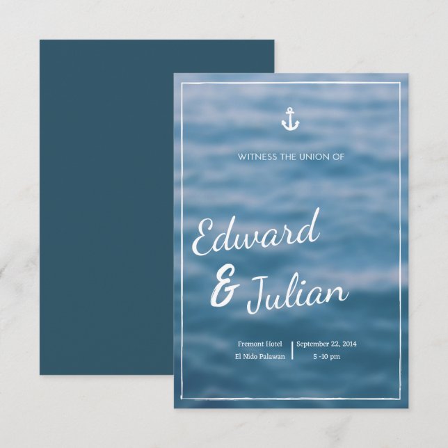 Beach Wedding Invitation  (Front/Back)