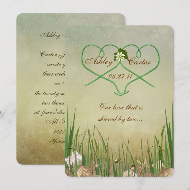 Beach Wedding Invitation (Front/Back)