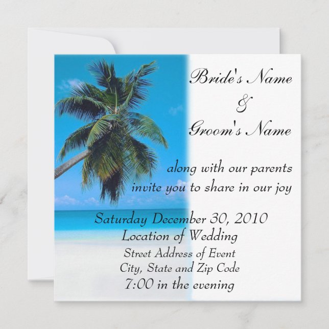 Beach Wedding Invitation (Front)