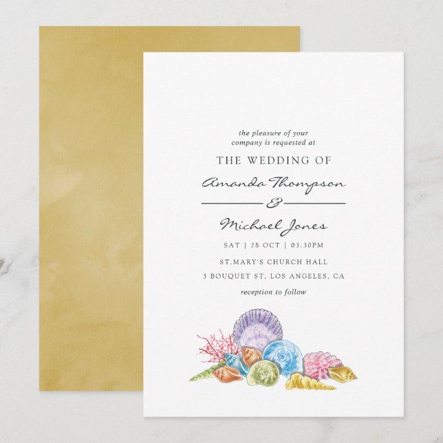 Beach Wedding Invitation (Front/Back)