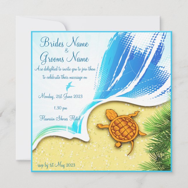 beach wedding invitation (Front)