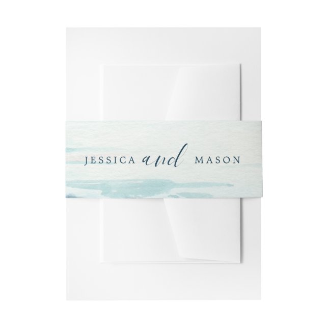 Beach Wedding Invitation Belly Bands Band (Front Example)