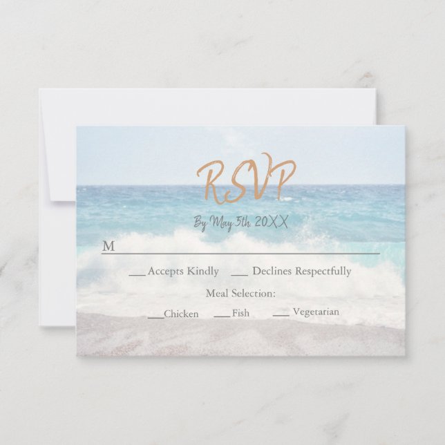 Beach Wedding Invitation Seaside/Oceanside Wedding (Front)