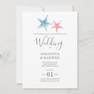 Beach Wedding Invitation - Starfish