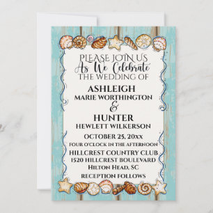 Beach Wedding Invitation Template