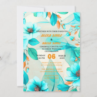 Beach Wedding Invitation Template Sunset